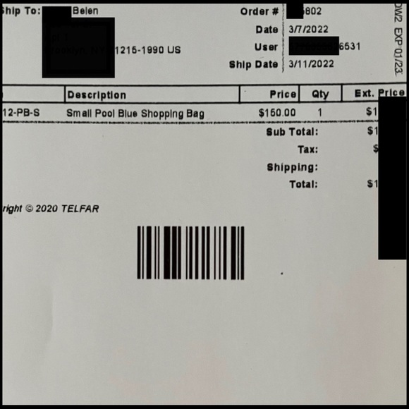 NWT Telfar Small Pool Blue Shopping Bag - Picture 11 of 15